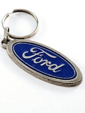 PORTE-CLES - FORD - Logo 1990s - Métal Peint - Escort Fiesta Focus Puma Ranger -