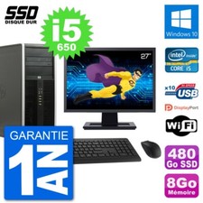 PC Tour HP 8100 Ecran 27" Intel Core i5-650 RAM 8Go SSD 480Go Windows 10 Wifi