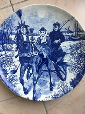 Plat faience delfts blauw - plat,