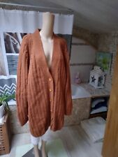 PHILDAR  Superbe pull / cardigan tricoté main 100 %  laine  taille 50 / 52 neuf