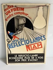 ancien carton publicitaire "NIAM réflecto-lampes"