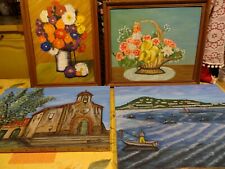  lot 4peintures naives  sur