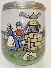 SEAU À BISCUITS EN VERRE ÉMAILLÉE DÉBUT XXème SIGNÉ JEM