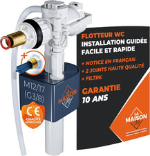 Flotteur WC Durable - INSTALLATION FACILE : Notice Complète + Joint + Filtre - G