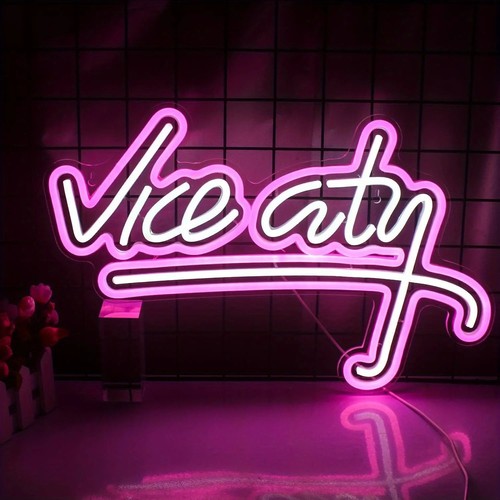 Enseigne néon vice city rose - vice,
