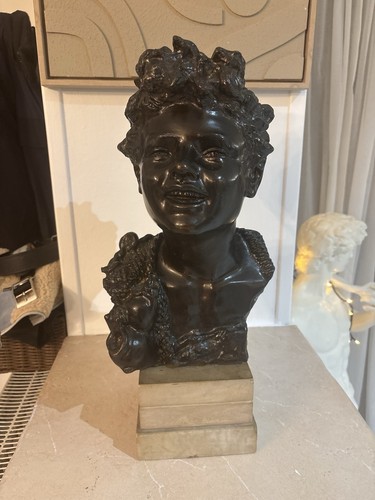 Buste ancien bronze signé - bronze,