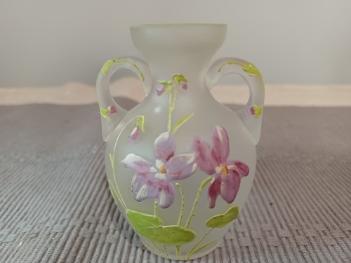 Petit vase verre emaille - verre,