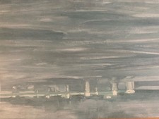 Peinture Huile Sur Panneau Bois Hsp Marine Bateau Frégate Course Mer Océan Art