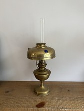 Ancienne Lampe à Pétrole Parisienne Laiton Champignon avec Cabochons Art Déco