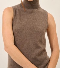 Pull sans manche Col roulé