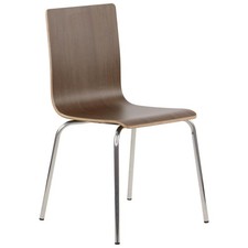 Chaise de conférence pour restaurants, bureaux, acier inoxydable/noyer, WERDI B