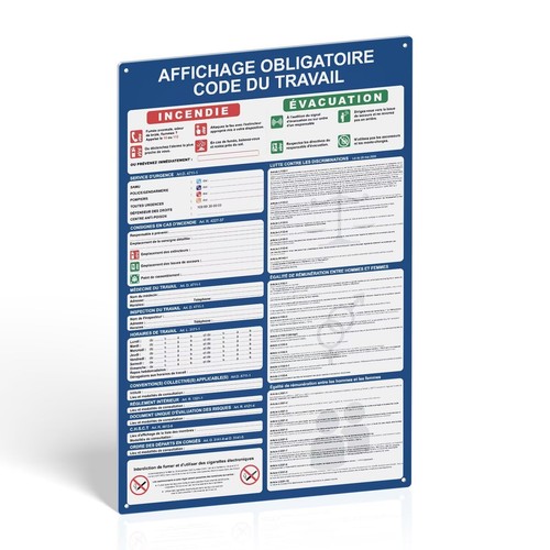 Panneau code travail 2025 - code, du