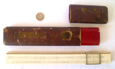 ANCIENNE RÈGLE A CALCUL EN BAMBOU H. MORIN PARIS