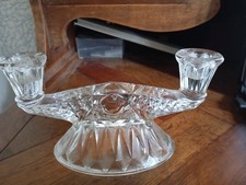 Ancien Bougeoir Verre Ciselé