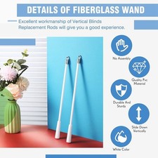 Lot de 4 tringles rotatives en fibre de verre argent��e 30 cm pour rideaux et st