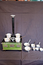 ANCIENNE GRANDE CUISINIERE JEP MADE IN FRANCE BATTERIE DE CASSEROLES POUPEE 1920