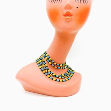 Sautoir Vintage 60s 70s en perles de rocaille multicolores – Collier ou Bracelet