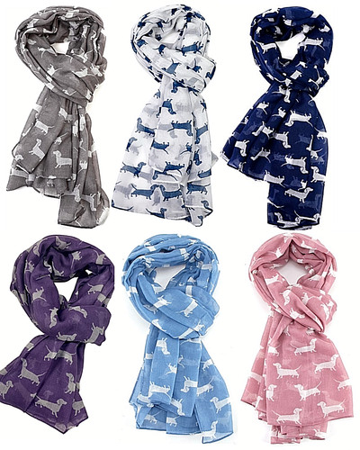 Foulard léger chien teckel - foulard,