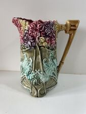 Magnifique Pichet Ancien ART NOUVEAU FRIES ONNAING Jacinthe N 825 Barbotine Deco