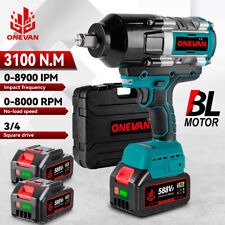 3100NM Clé à chocs sans fil 3/4" Tournevis électrique avec 2 batteries