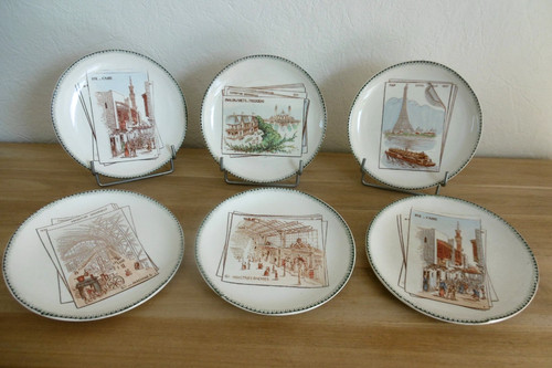 Six assiettes dessert - assiettes,