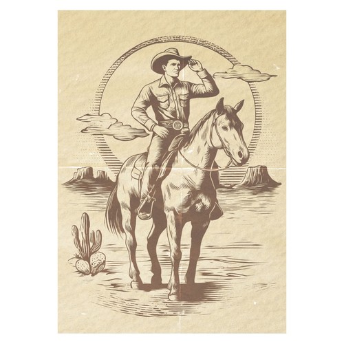 Affiche typographique cowboy - typographique,
