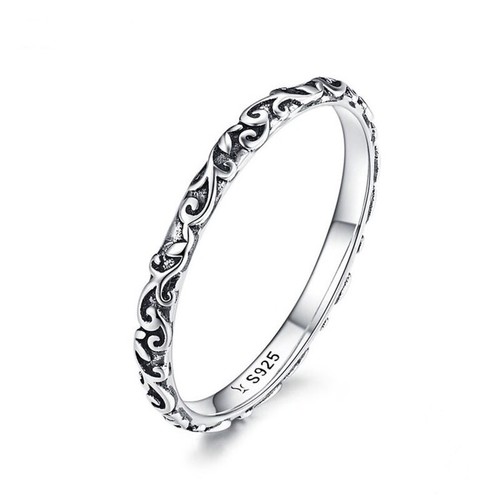 Bague motif vintage argent - bague,