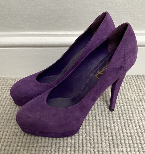 Chaussures daim violet ysl - chaussures,