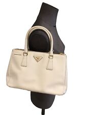 Authentique Sac Cuir Écru Modèle Galleria Parda 