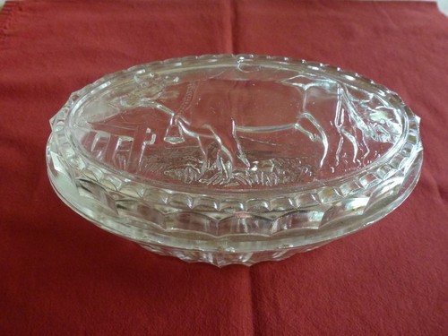 Ancien beurrier ovale verre - ancien,