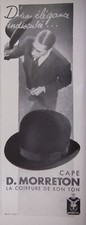 PUBLICITÉ DE PRESSE 1934 CAPE D.MORRETON LA COIFFURE DE BON TON - ADVERTISING