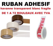 1 à 72 Rouleau, Ruban  ADHÉSIF EMBALLAGE marron havane; transparent ou blanc