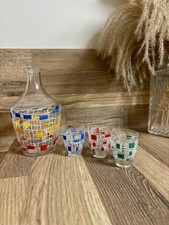 Vintage Carafe Et Ses 3 Verres