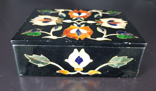Boîte marbre marqueterie - marbre,