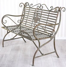 Métal Banc de Jardin Vintage