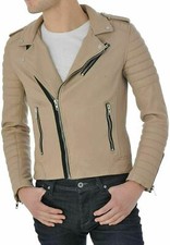 Beige Veste Motard Hommes Moto