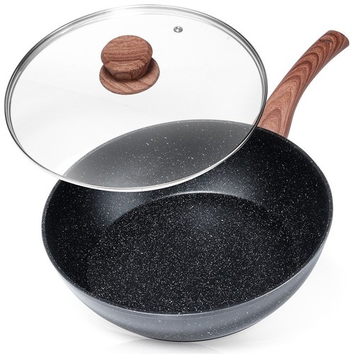 Poêle granit avec couvercle