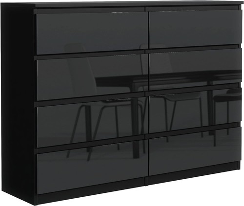 Commode noir brillant avec - commode,