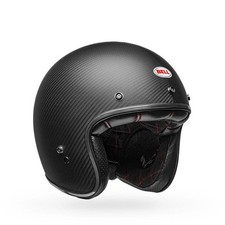 Casque Moto Jet Bell Custom 500 Carbone Vintage Noir Mat En CARBONNE ECE-2206