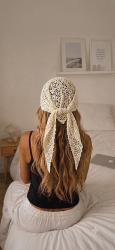 Foulard bandana dentelle - en,
