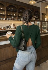 Pull Ba&sh vert sapin laine