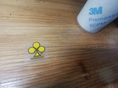 Colnago logo yellow vinyl