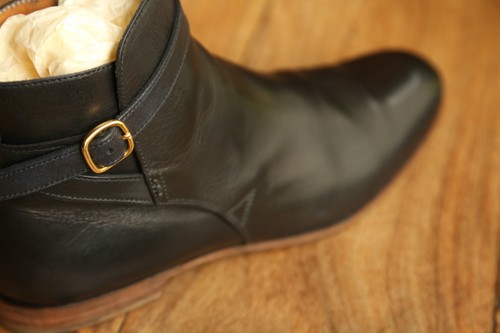 Chaussures bottes cuir bleu - bottes,