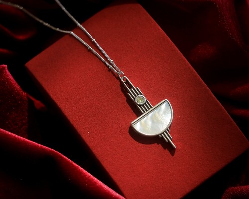 Collier pendentif argenté - collier,
