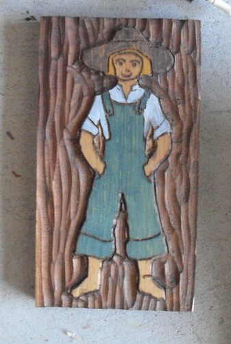 Vintage wood wall hanging - wood,