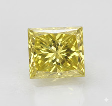 0.18 Carat Canari Jaune VVS2 Princesse Naturel Amélioré Diamant Seul 2.99X2.98m