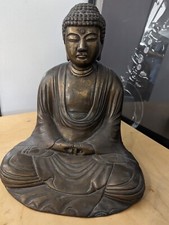Antique Chinese or Japanese Buddha bronze heavy Statue H33 cm X L26 cm