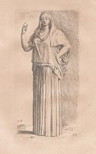 Vestal Vierge Vestaline Ancienne Rome Gravure En Cuivre François Perrier 1638