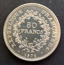 FRANCE * * Belle pièce 50 francs argent Hercule 1974 * *