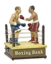 Tirelire mécanique boxeur